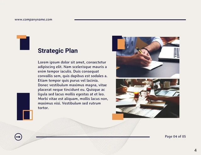 Yellow minimalist Strategic Plan