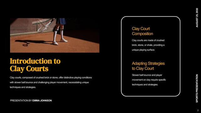 Dark Orange Clay Court Tennis Presentation - Page 2