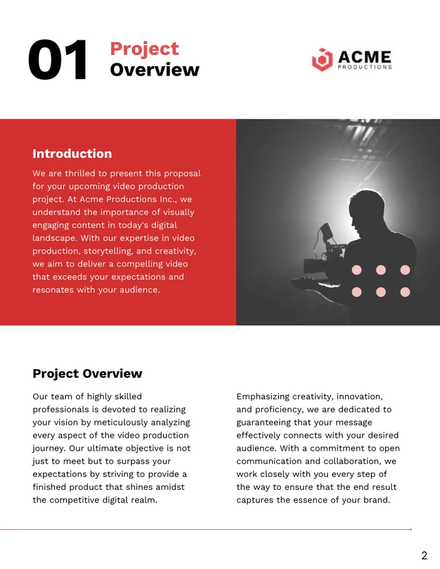 Collaborative Video Production Proposal Template - Page 2