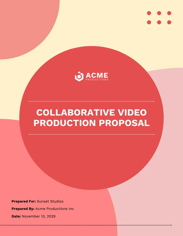 Collaborative Video Production Proposal Template - Page 1