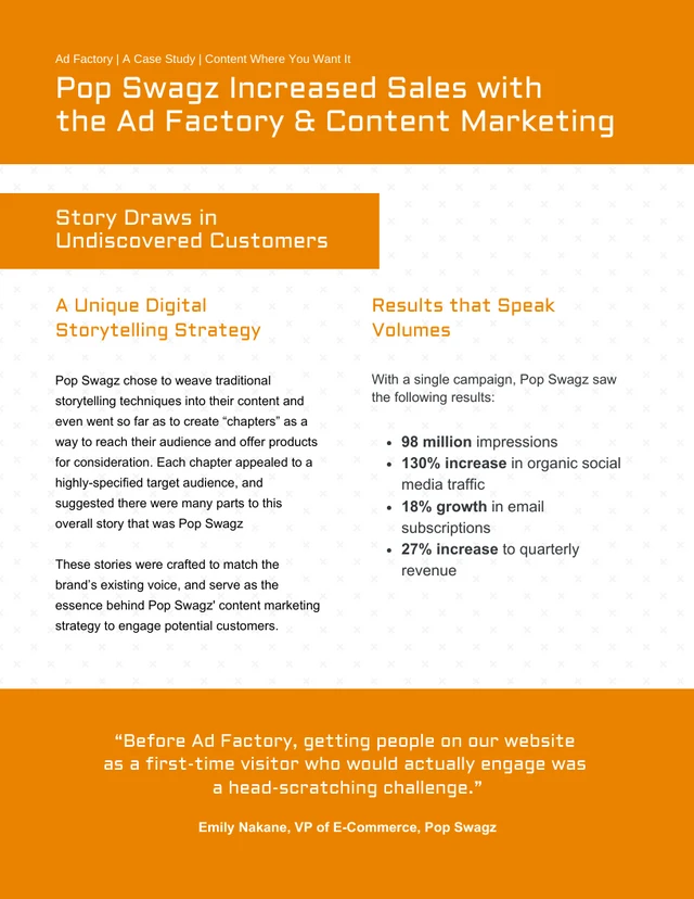 Orange Content Marketing Case Study - Page 2