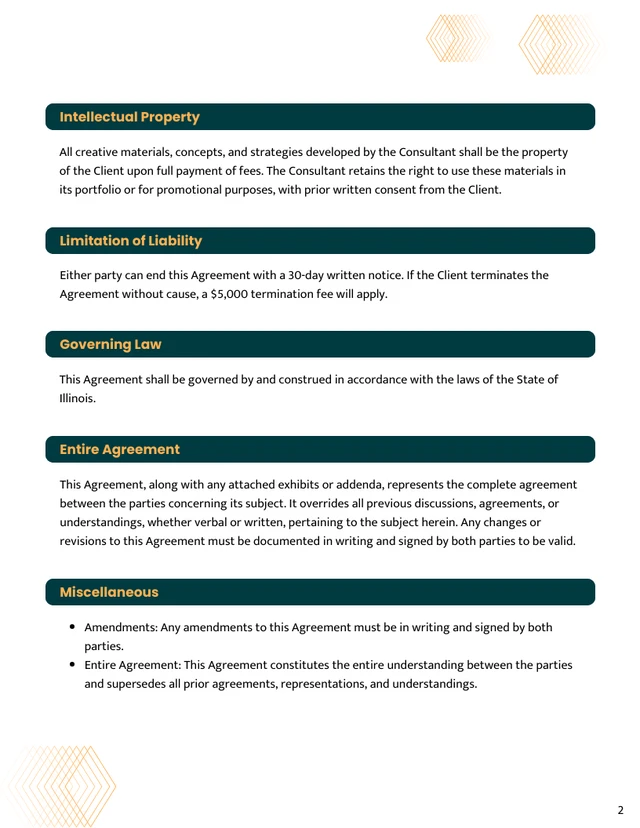 Marketing Consultant Contract Template - Page 2