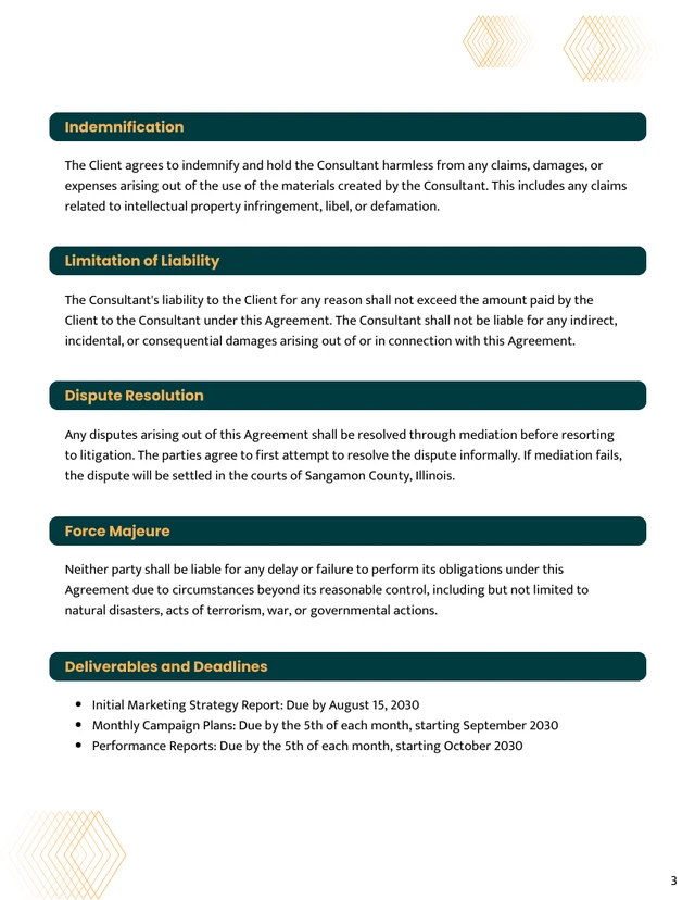 Marketing Consultant Contract Template - Page 3