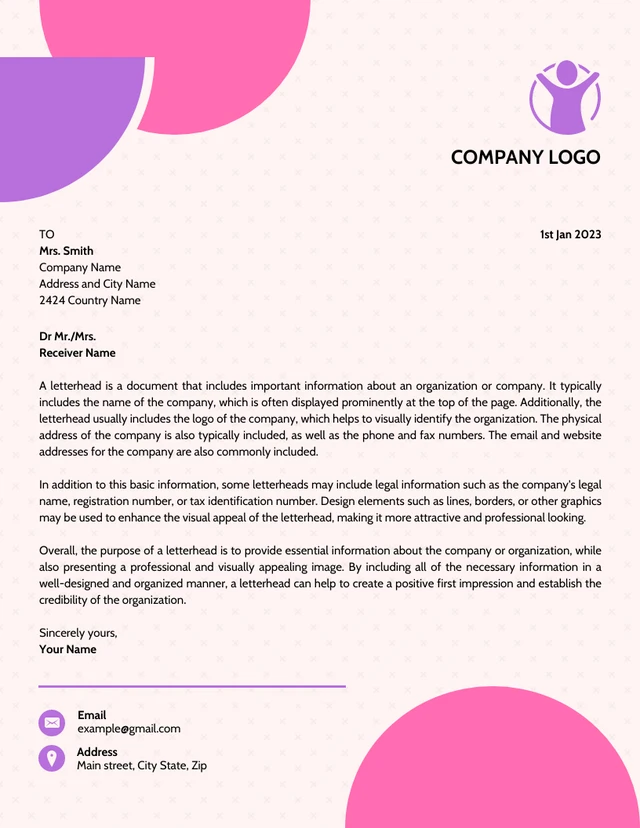 Light Cream Colorful Modern Graphic Design Letterhead Template
