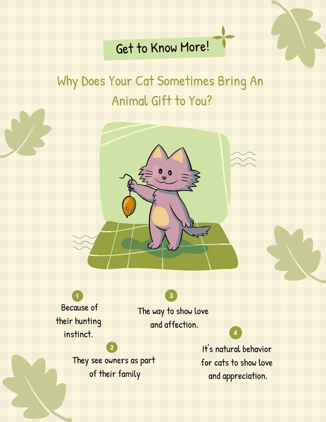 Green Pastel Cat Cartoon  Template
