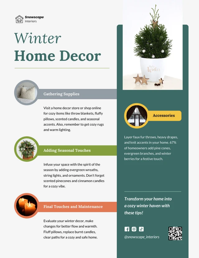 Winter Home Decor Infographic Template