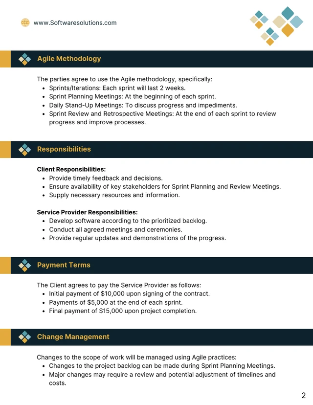 Agile Software Development Contract Template - Page 2