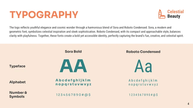 Cosmetic Green and Orange Brand Guidelines Presentation - Page 4