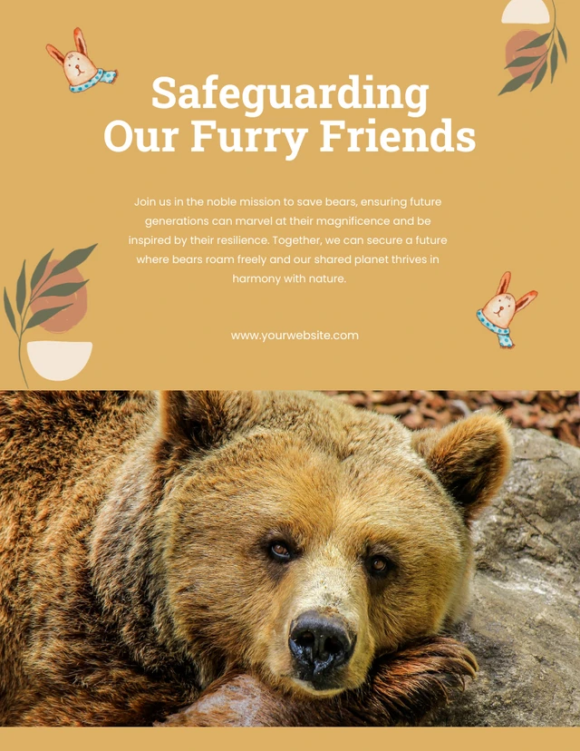 Bear Natural Habitat Brown Flyer Template
