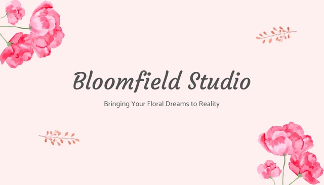 Soft Pink Floral Business Card - Page 1