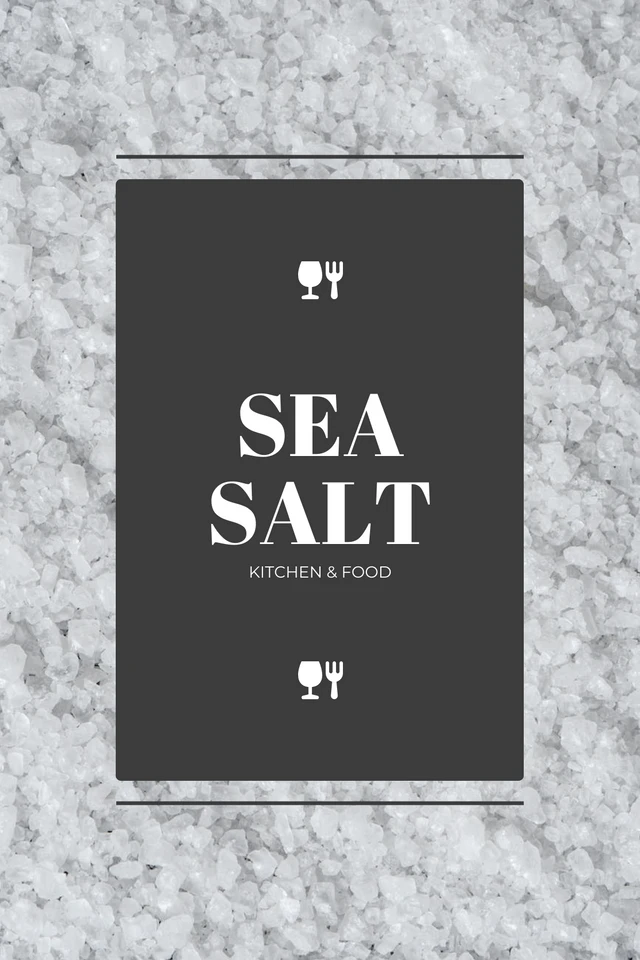 Grey Simple Photo Sea Salt Kitchen Label Template