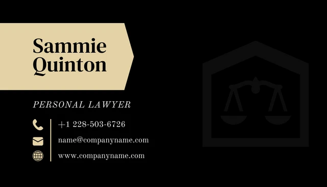 Black And Light Yellow Professional Luxury Lawyer Business Card - Page 2