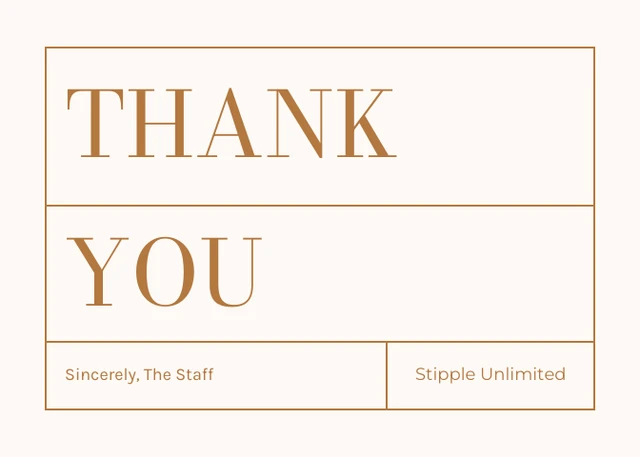 Beige And Brown Modern Aesthetic Business Thankyou Postcard - Page 1