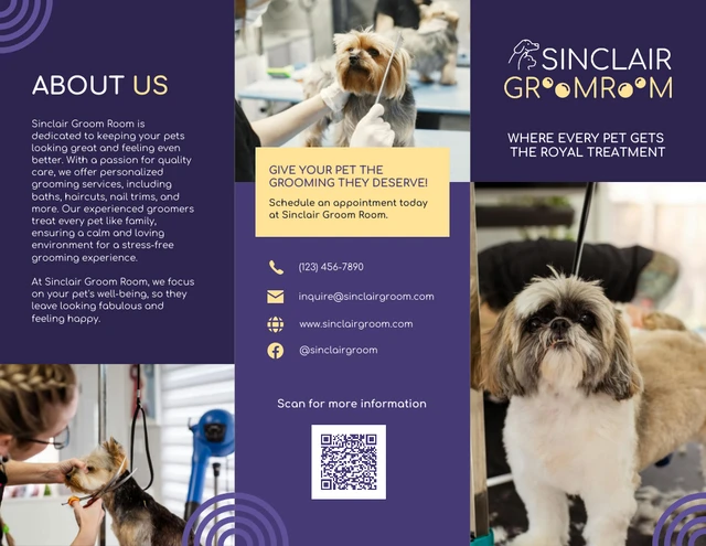 Pet Grooming Services Brochure - Page 1