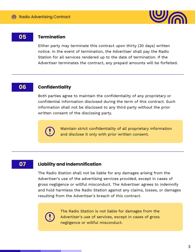 Radio Advertising Contract Template - Page 3