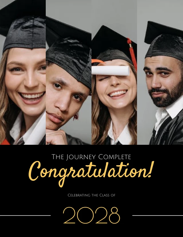 Black Modern Professional Congratulations Poster Template