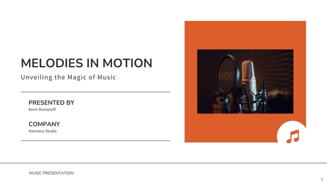 Orange Modern Music Presentation - Page 1