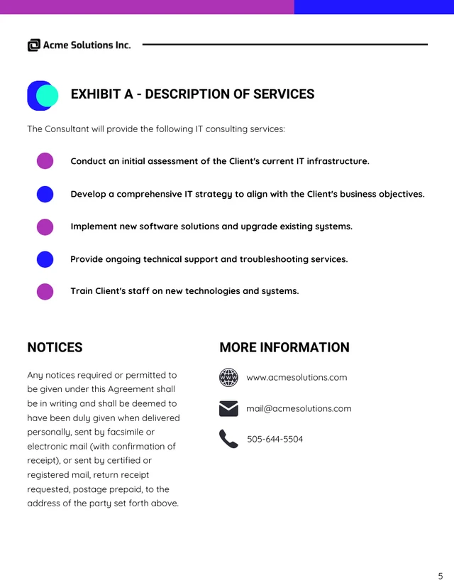 IT Consulting Contract Template - Page 5