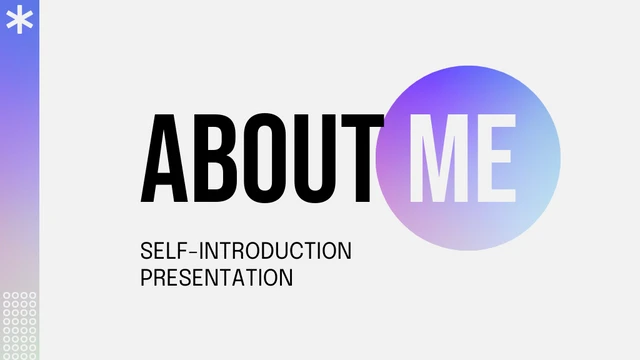 Grey and Colorful Simple Self-Introduction About Me Presentation - Page 1