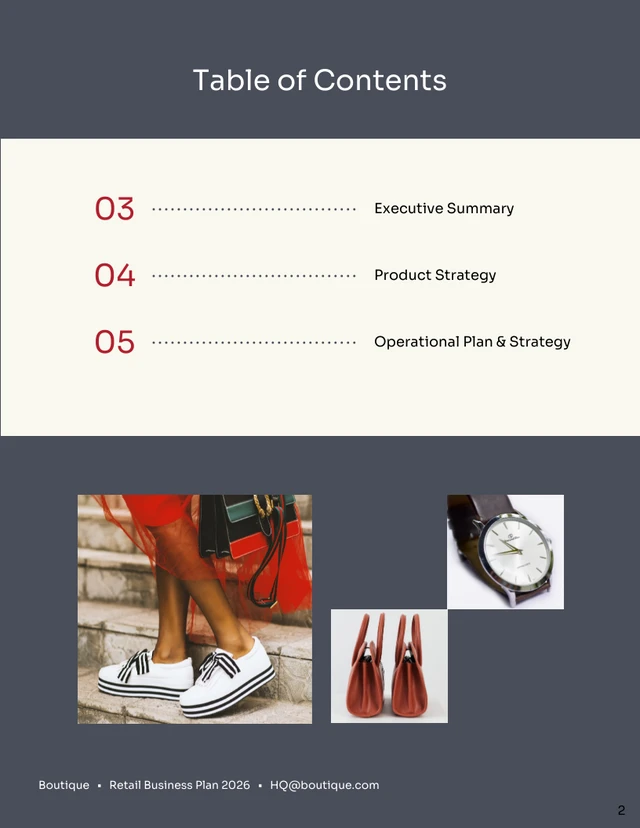 Retail Business Plan Template - Page 2