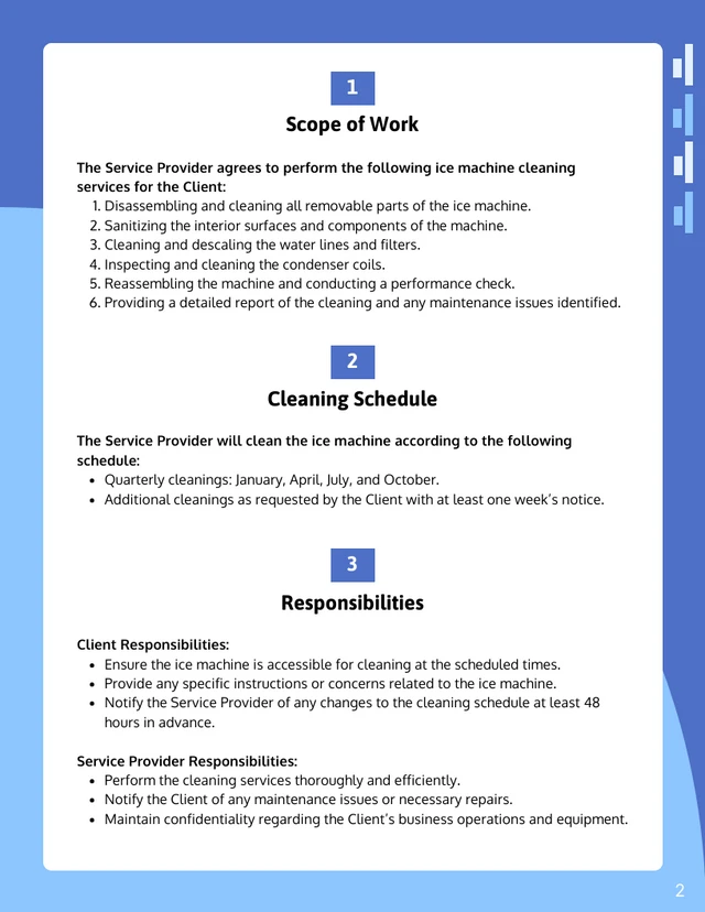 Contract For Ice Machine Cleaning Template - Page 2