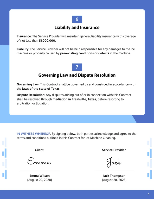 Contract For Ice Machine Cleaning Template - Page 4