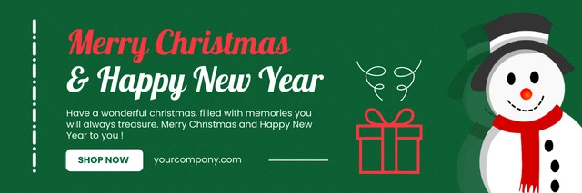 Green And White Modern Elegant Illustration Christmas Banner Template