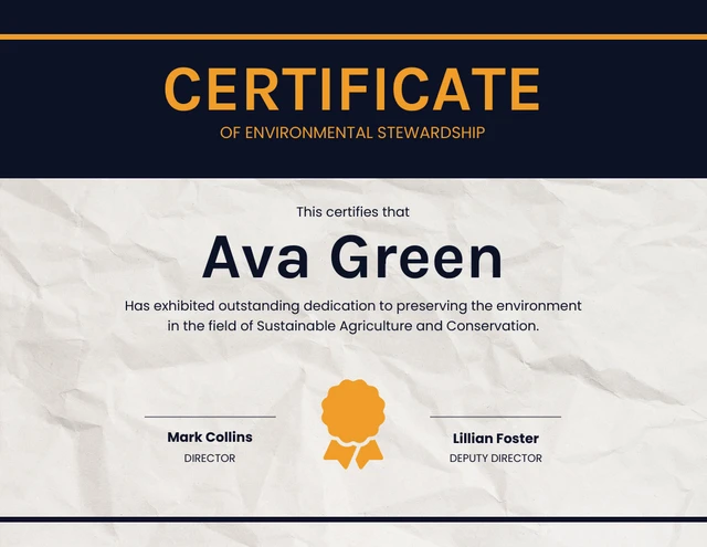 Textured Stewardship Simple Certificate Template