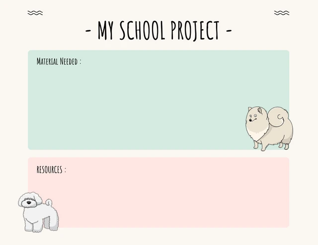 Beige Simple My School Project Dog Schedule Template