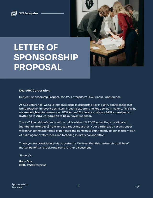 Light Pink And Navy Sponsorship Proposal - Page 2