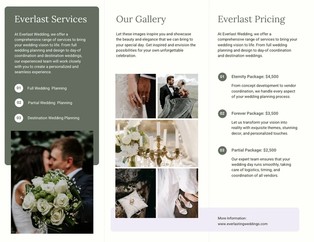 Pastel Green Weddings Tri Fold Brochure - Page 2