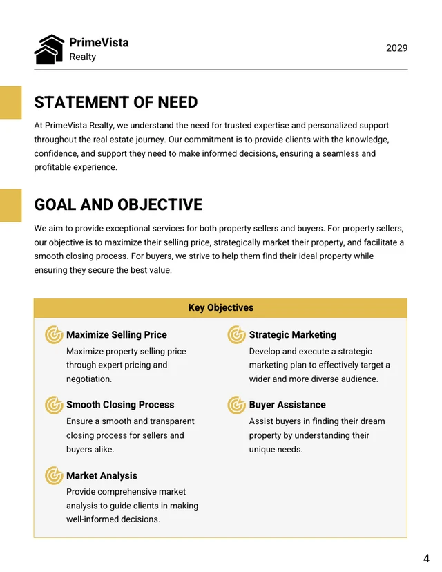 Yellow White Minimalist Real Estate Agent Proposal - Page 4