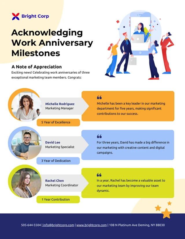 Acknowledging Work Anniversary Milestones Email Newsletter Template