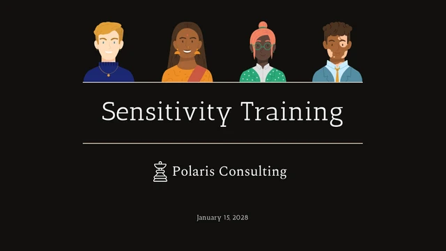 Black Modern Sensitivity Training Presentation Template - Page 1