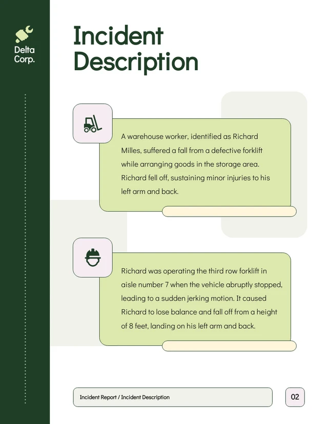 Green Minimalist Incident Report - Page 2