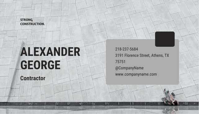 Gray Simple Construction Business Cards - Page 2