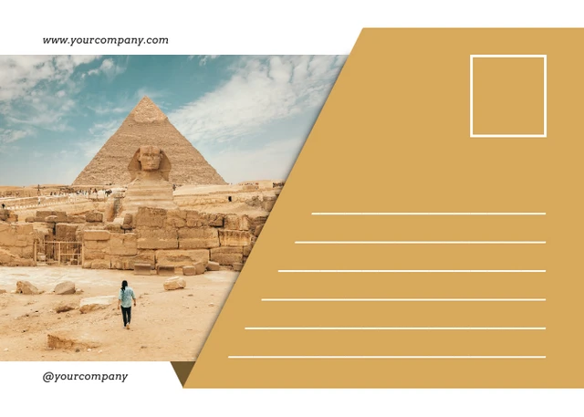 White And Gold Modern Professional Egypt Travel Postcard - Page 2