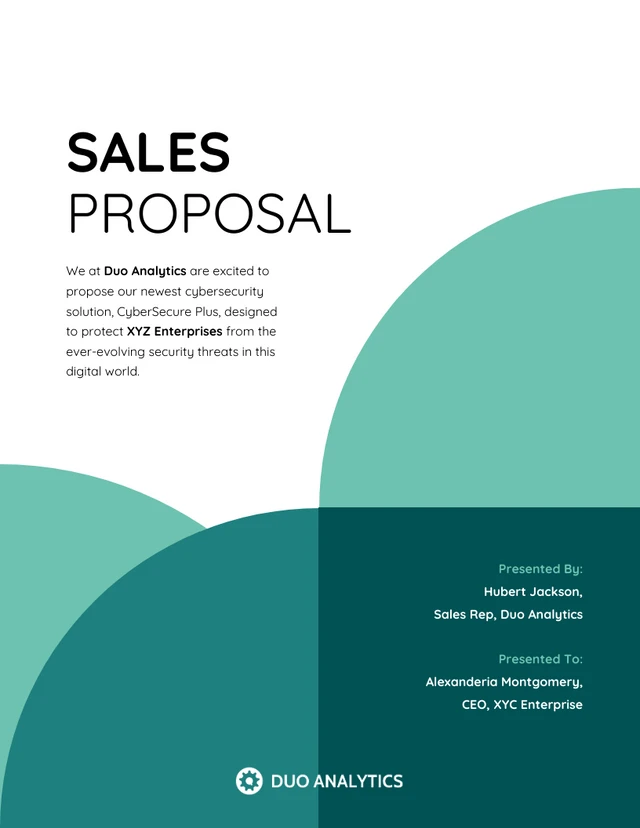 Green And White Simple Sales Proposal - Page 1