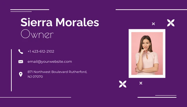 Purple Minimalist feminim Hair Salon Business Card - Page 2