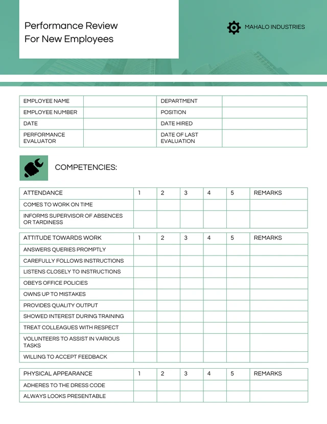 Performance Review Examples - Page 1