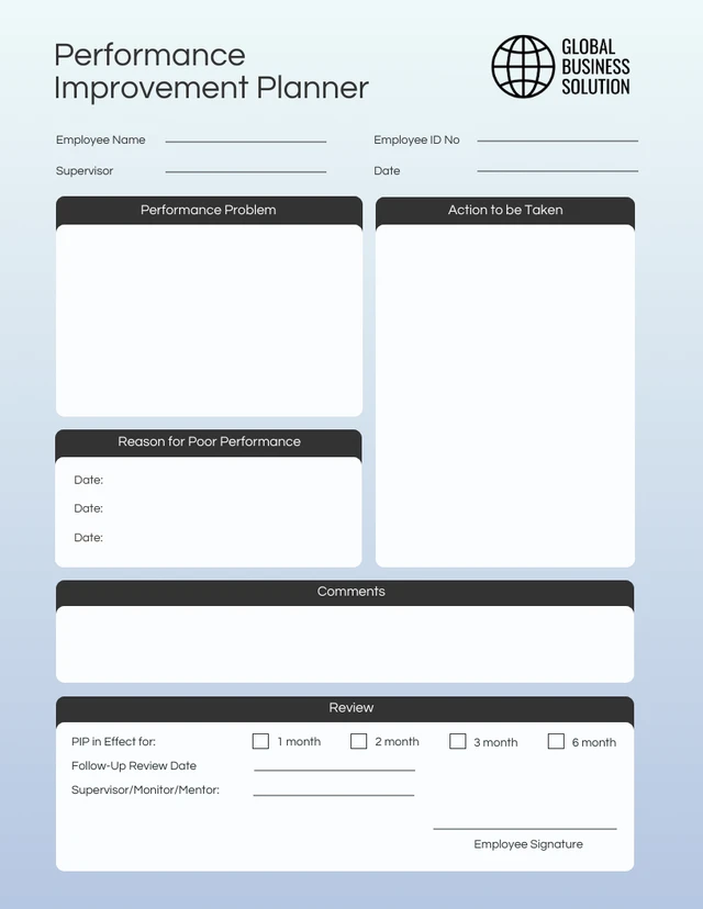 Performance Improvement Planner