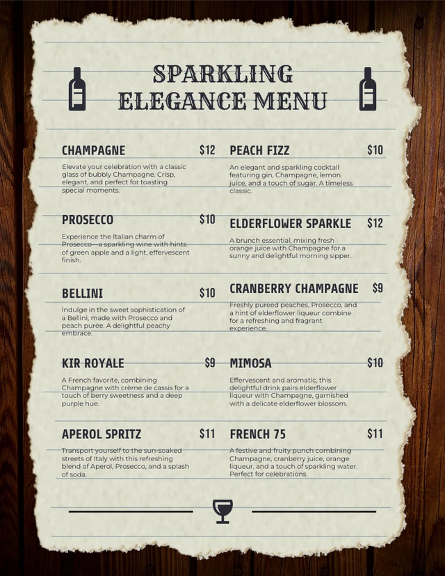 Brown Classic Texture Drink Menu Template