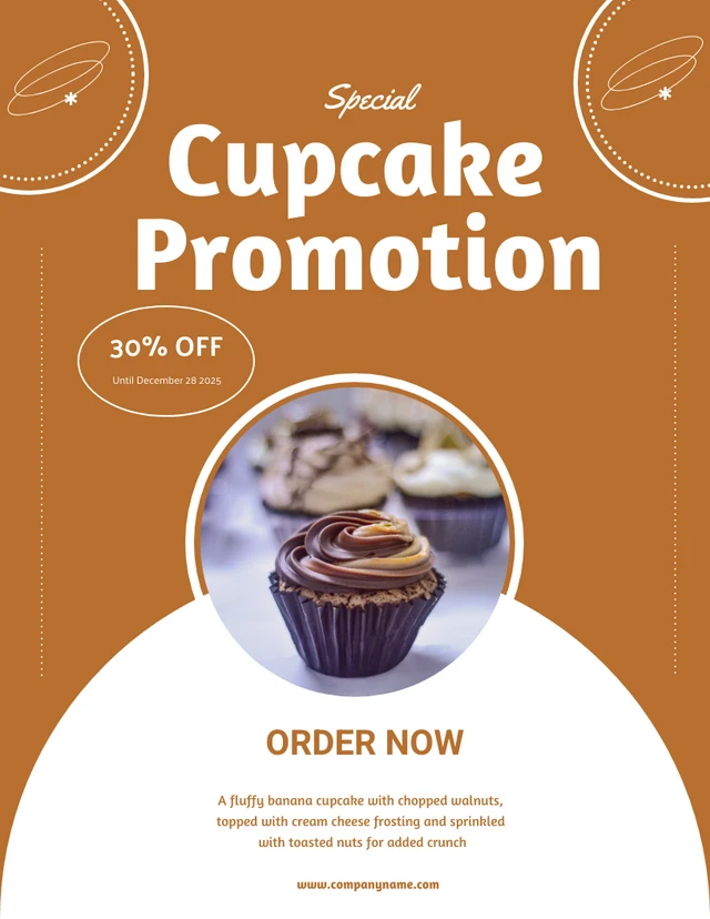 Chocolate Promotion Banana Cupcake Template
