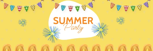 Yellow Simple Banner Party Summer