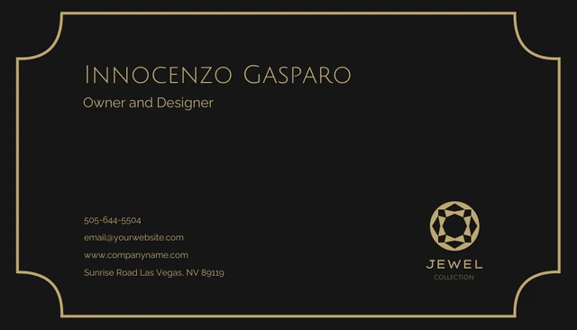 Black and Gold Simple Jewelry Business Card - Page 2