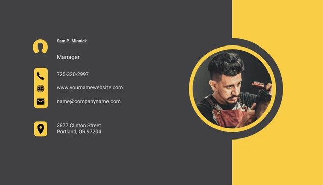 Black and Yellow Professional Business Card Barber - Page 1