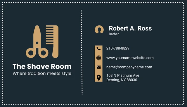 Blue white ticket business card barber - Page 1