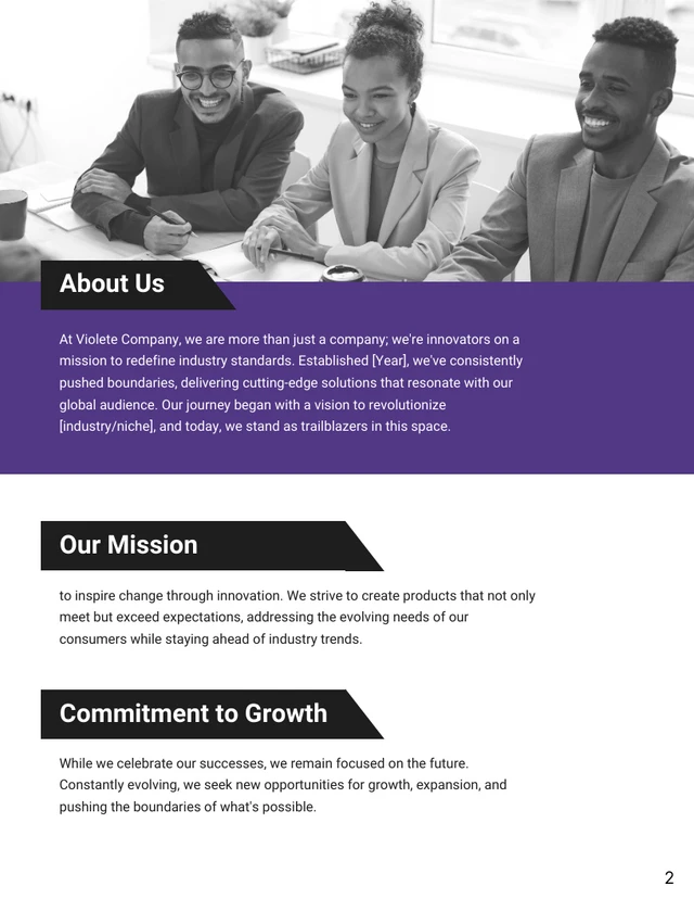 Purple Black Modern Minimalist Internal Resource Allocation Proposal - Page 2