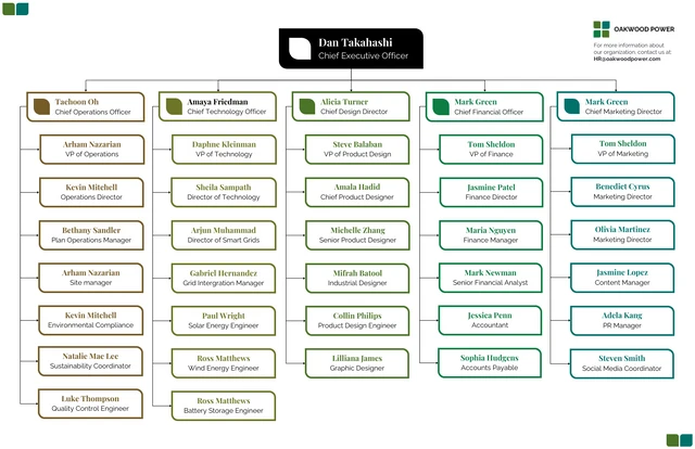 Workplace Organizational Chart Diagram Template