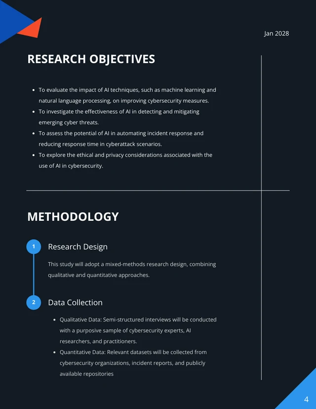 Black and blue modern cybersecurity research proposal - Page 4